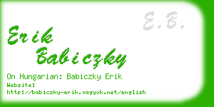 erik babiczky business card